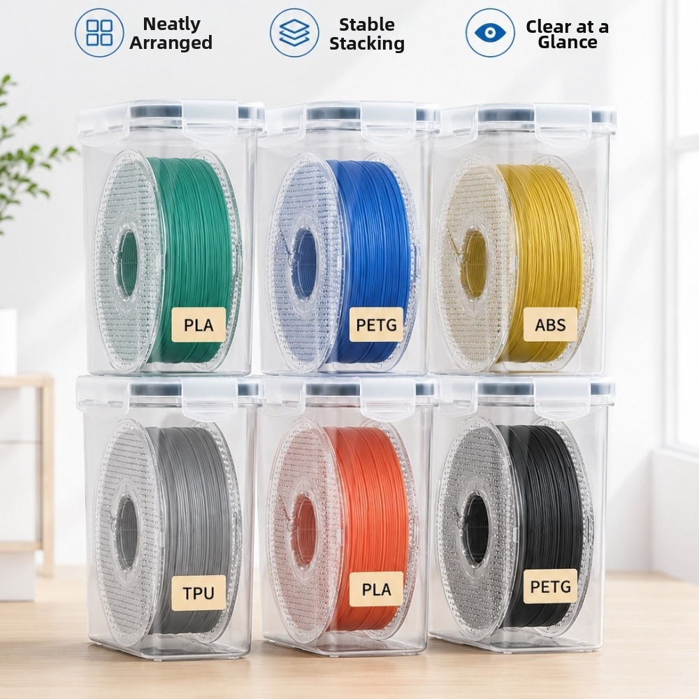 3D Printing With Pp - Прозрачный контейнер для филамента, герметичный, пыленепроницаемый,